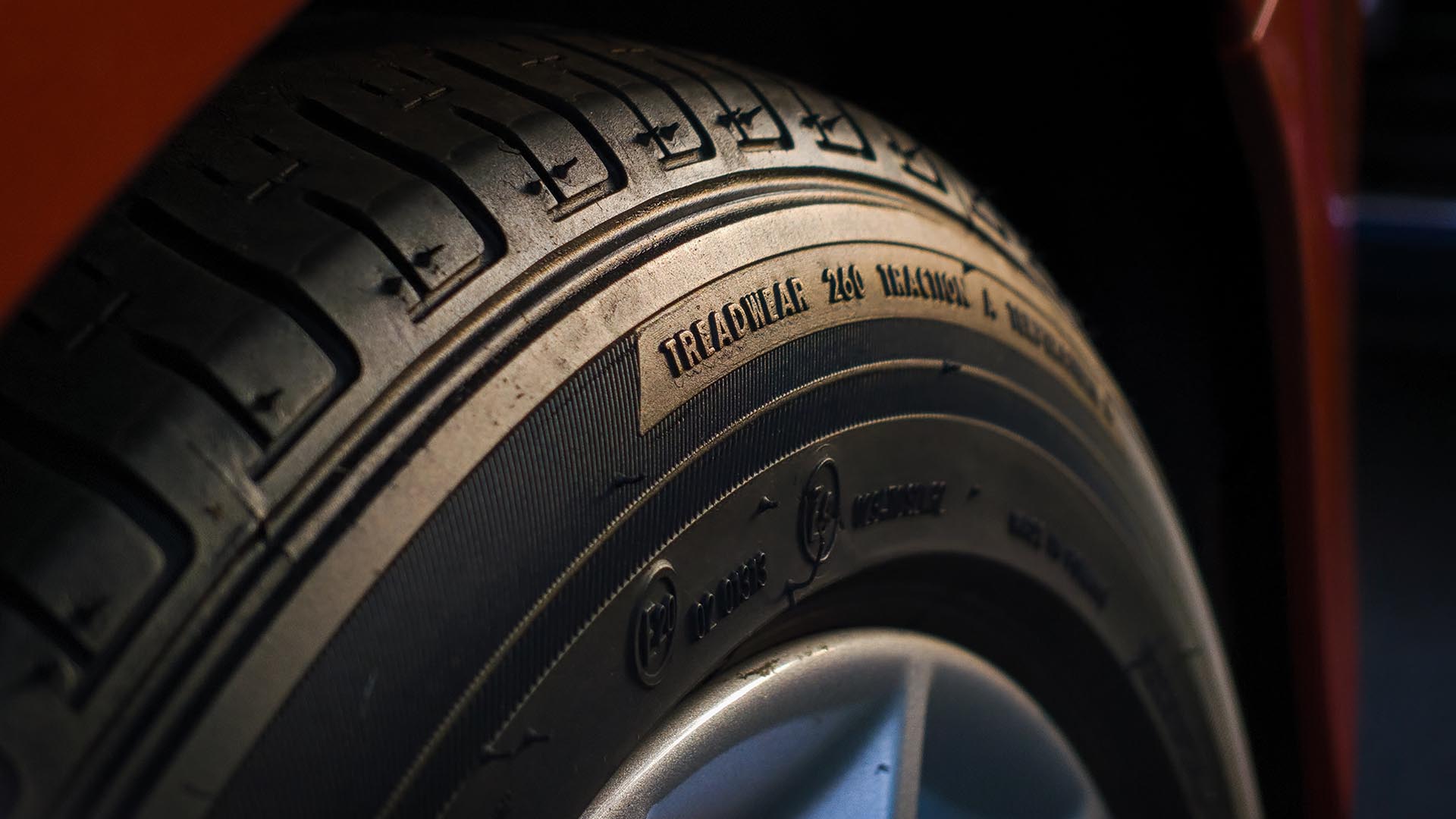 closeup of vehicle tire